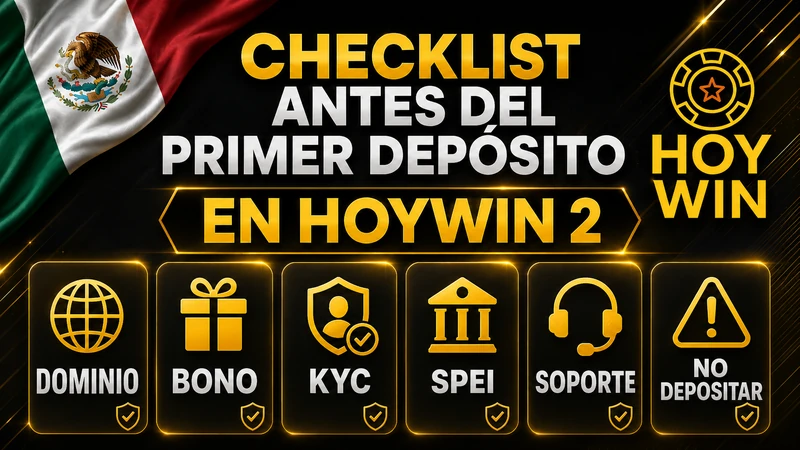 Checklist previo al depósito en Hoywin casino México